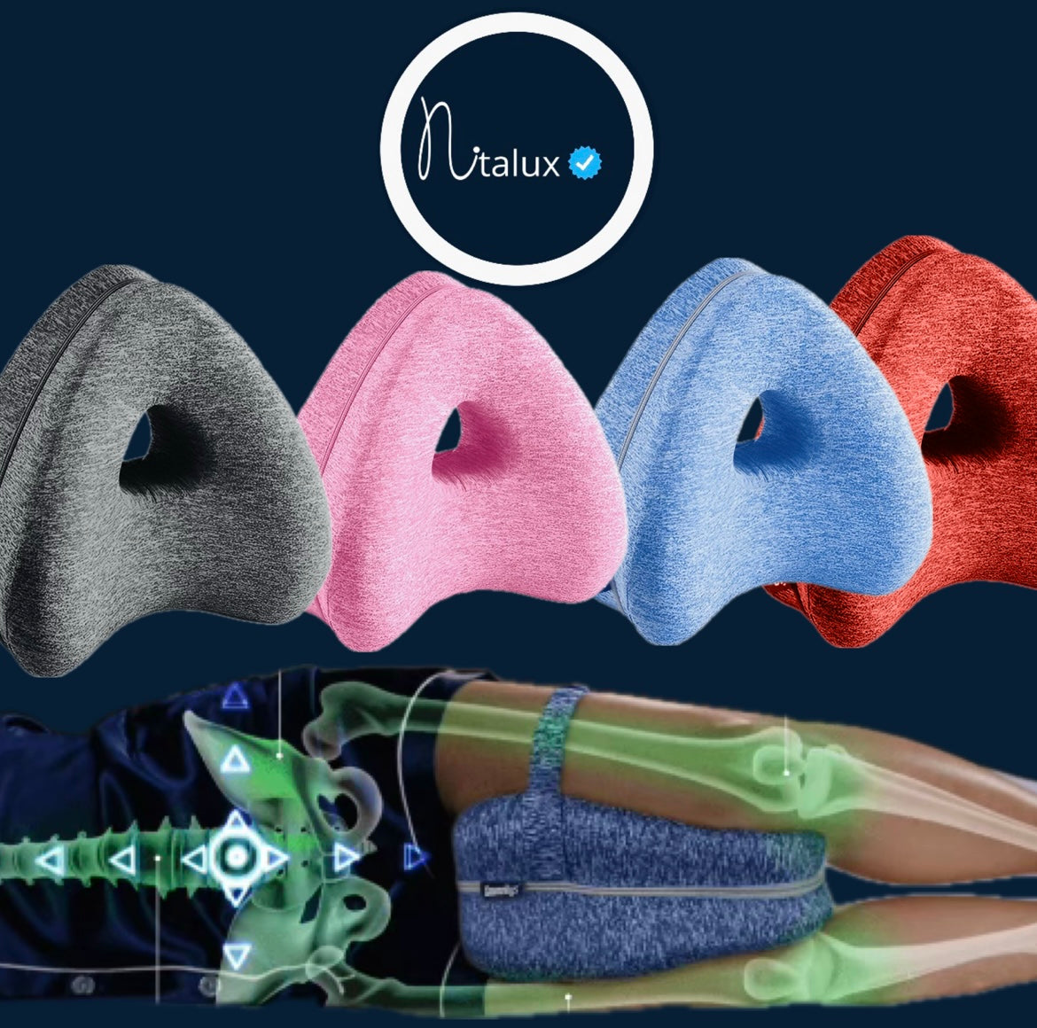 Cuscino Ortopedico per Ginocchia Nitalux